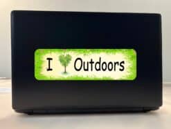 10in x 3in I Love Outdoors Bumper Sticker Vinyl Vehicle Decal St