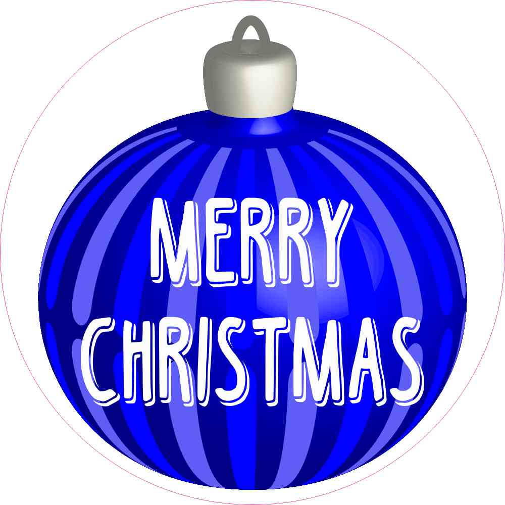 3inx3in Blue Ornament Merry Christmas Sticker Vinyl Car Decal Cup
