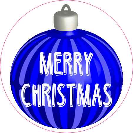 Blue Ornament Merry Christmas Sticker