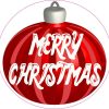 3.25in x 3.25in Red Ornament Merry Christmas Sticker Vinyl Vehicle Decal