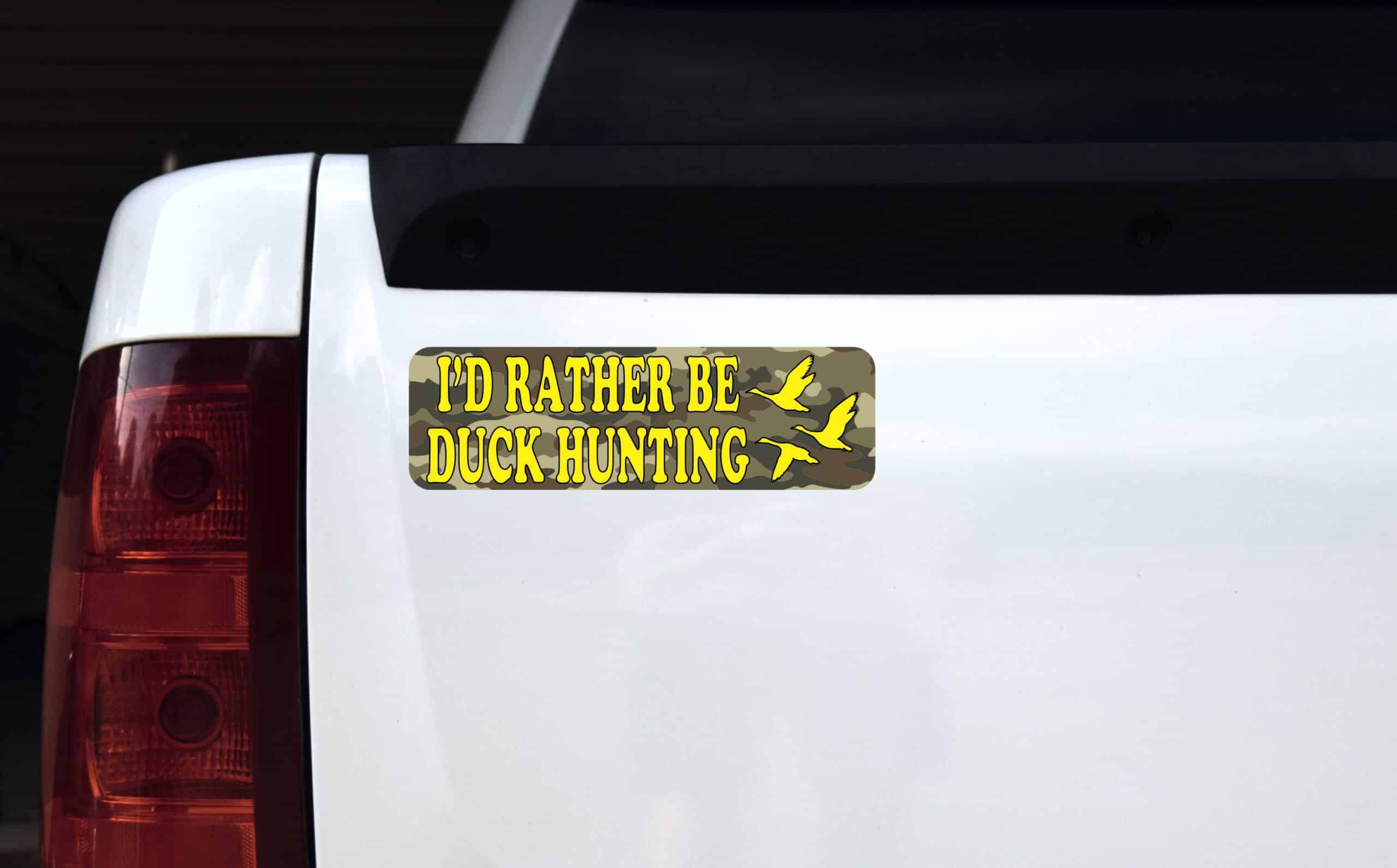 10in x 3in I'd Rather Be Duck Hunting Bumper Sticker Vinyl Outdoors Decal - Image 4