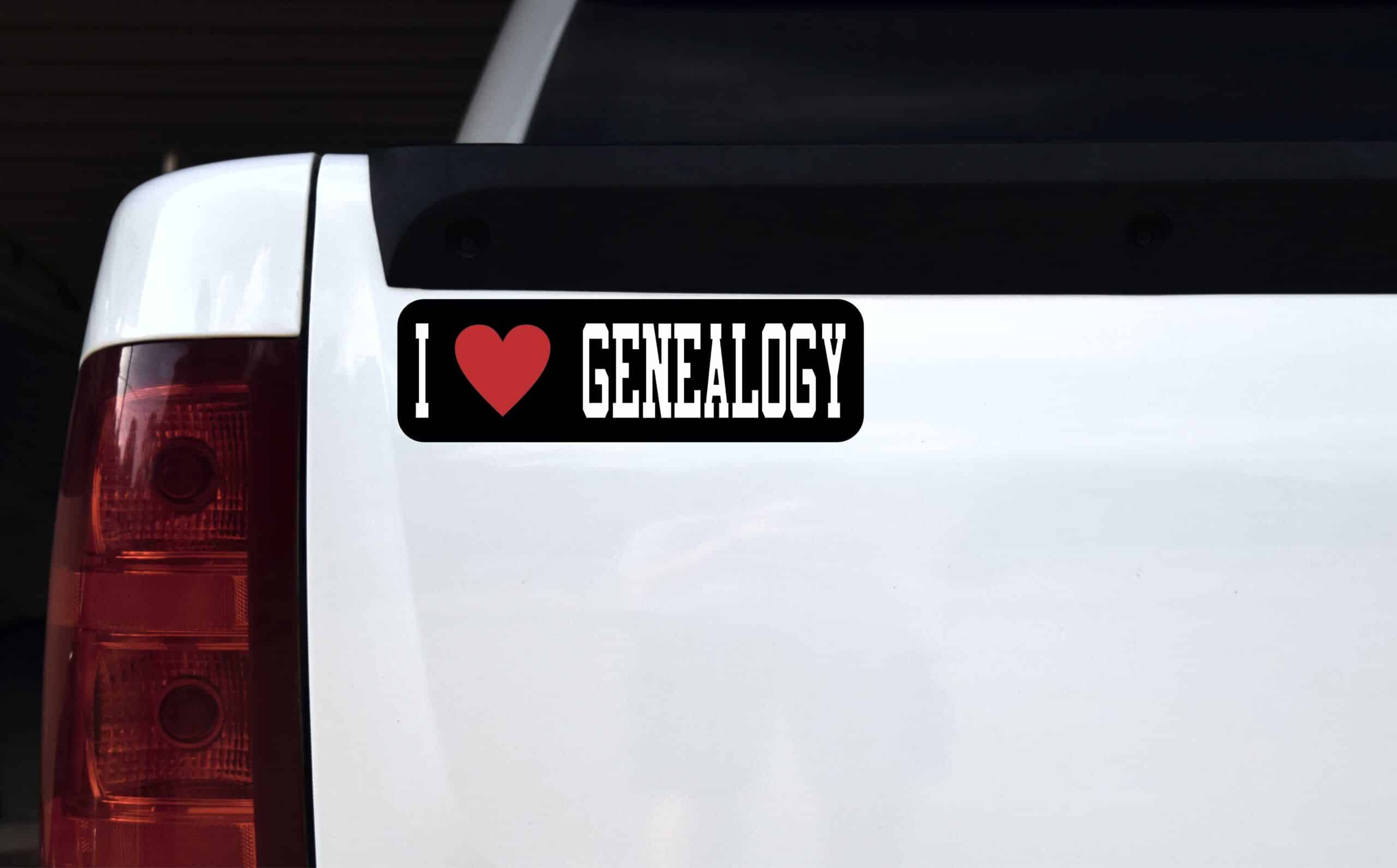 10in X 3in I Love Genealogy Magnet Magnetic Hobby Vehicle Bumper Magnet