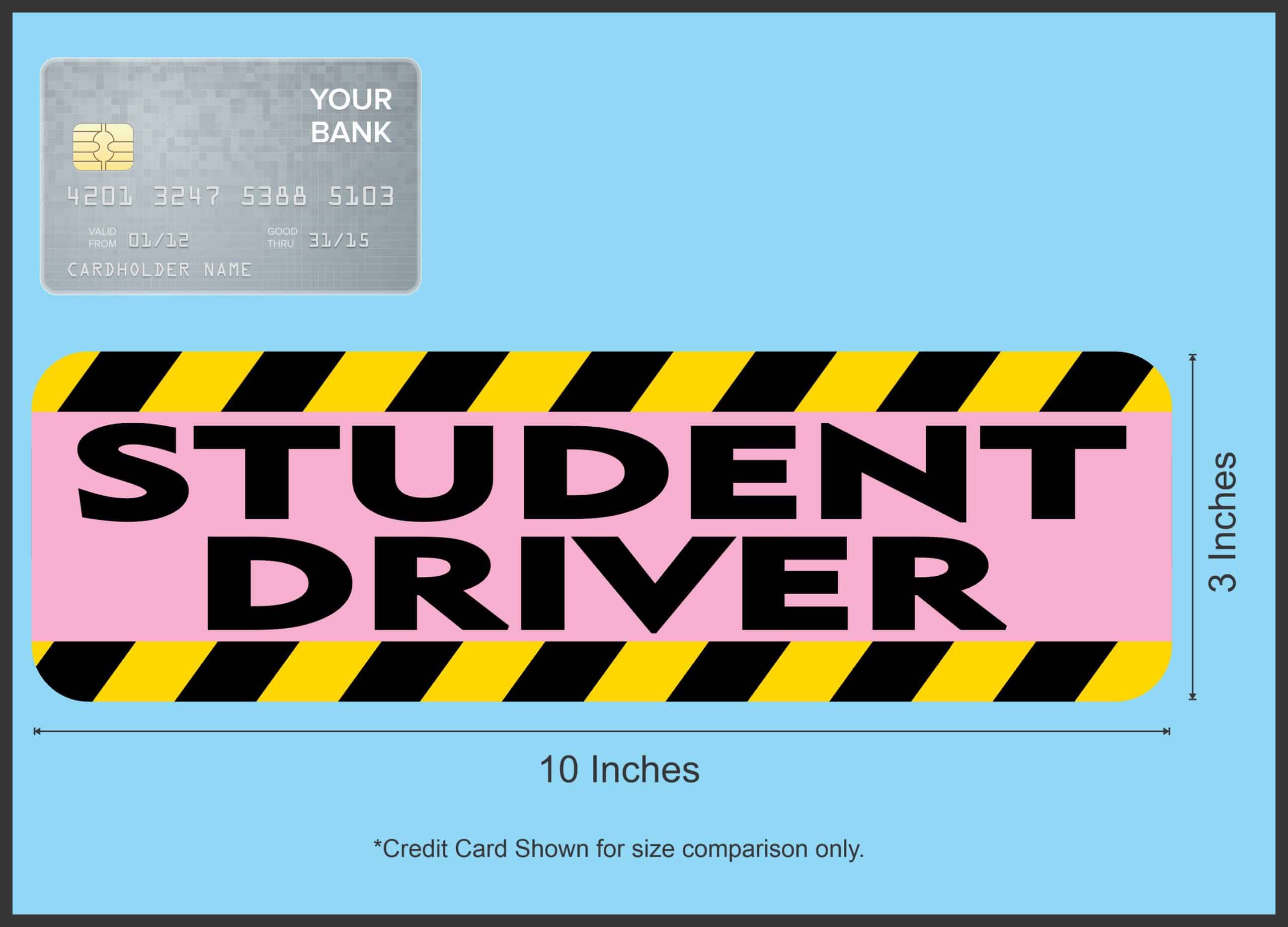 10in x 3in Pink Student Driver Bumper Sticker Vinyl Caution Sign Decal - Image 5