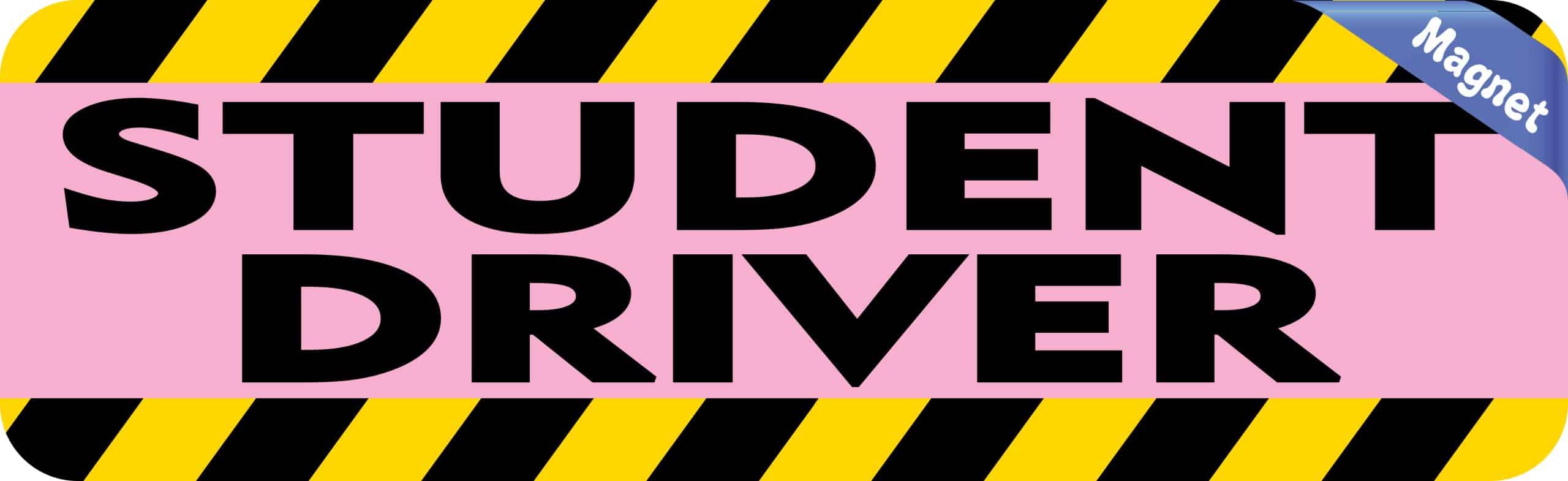 10in x 3in Pink Student Driver Magnet Magnetic Caution Sign Magnets - Image 2
