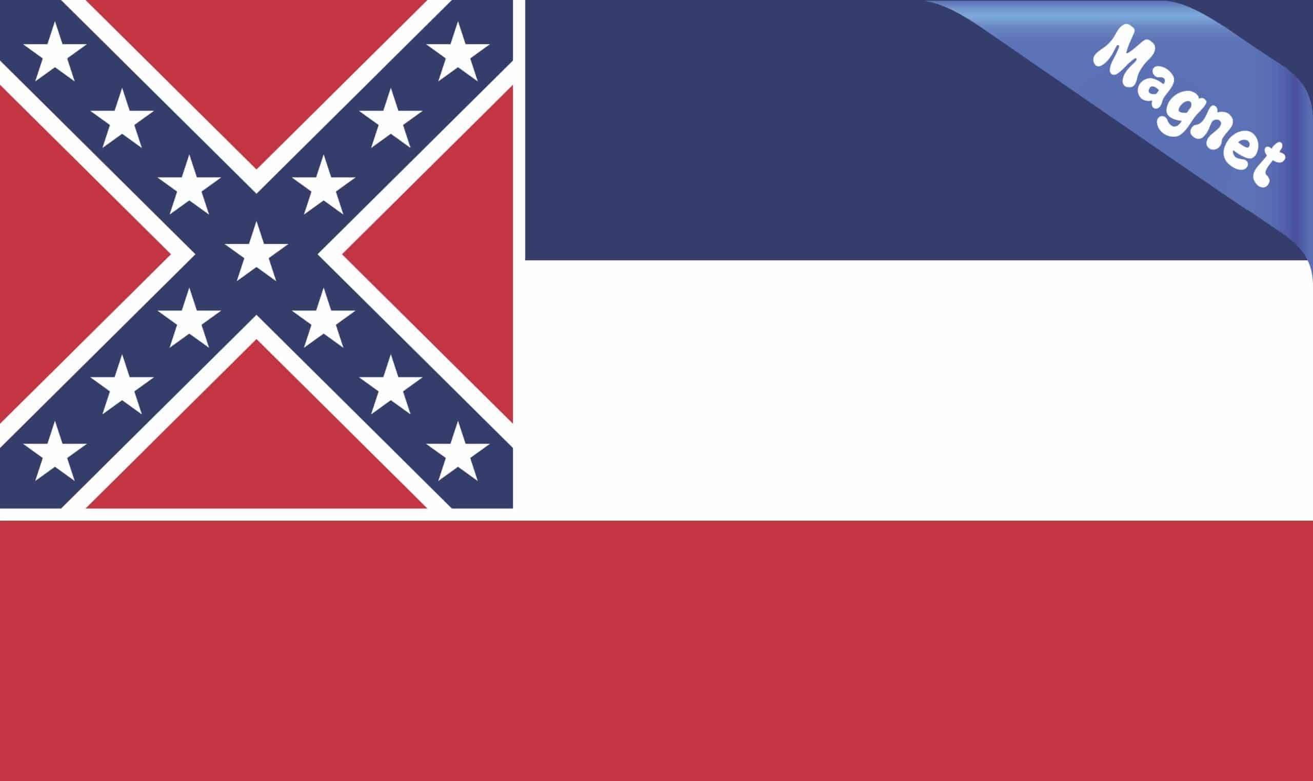6in x 3.5in Retired Mississippi Flag Magnet Vinyl Vehicle State Flag Bumper Magnets - Image 2