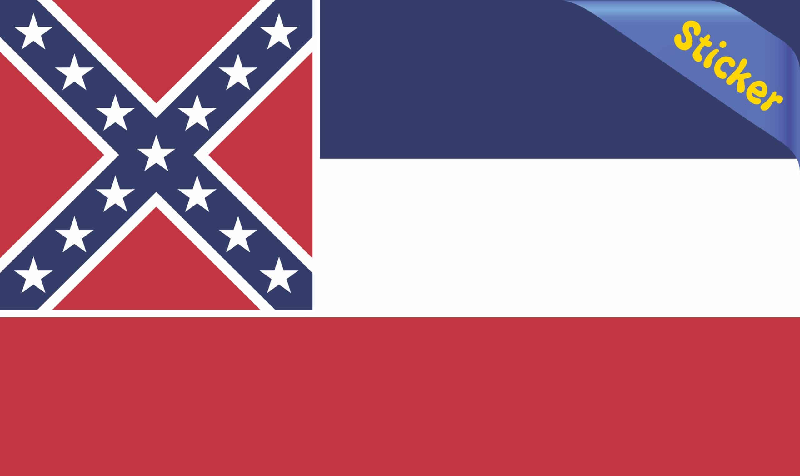 6in x 3.5in Retired Mississippi Flag Sticker Vinyl Vehicle Window Bumper Decal - Image 2