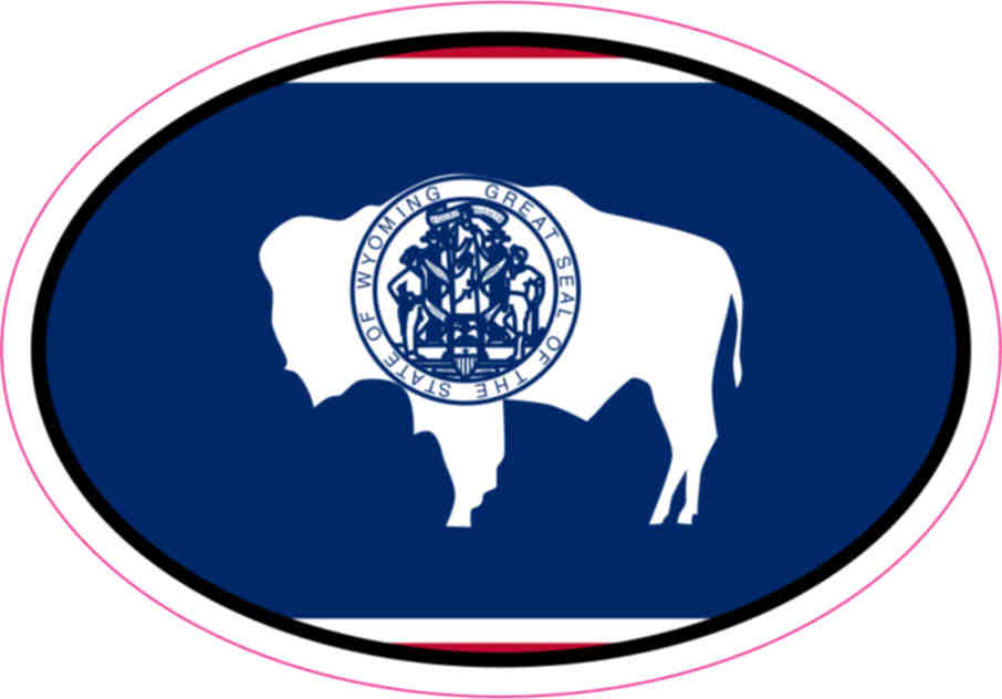 Oval Wyoming Flag Sticker