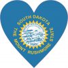South Dakota Flag Heart Sticker