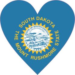 South Dakota Flag Heart Sticker