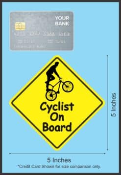 5in x 5in Male Cyclist On Board Magnet