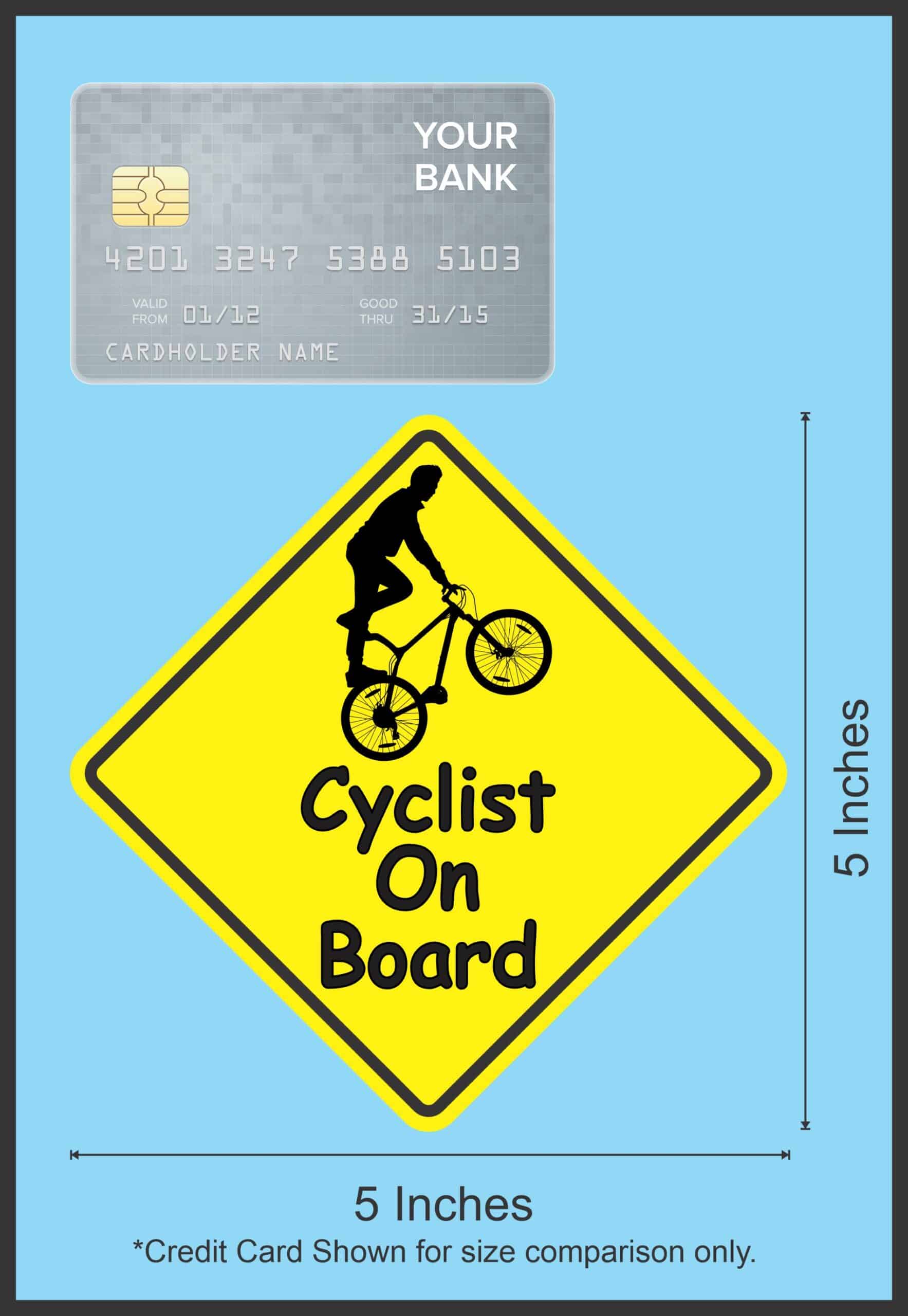 5in x 5in Male Cyclist On Board Magnet