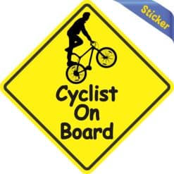 5in x 5in Male Cyclist On Board Magnet
