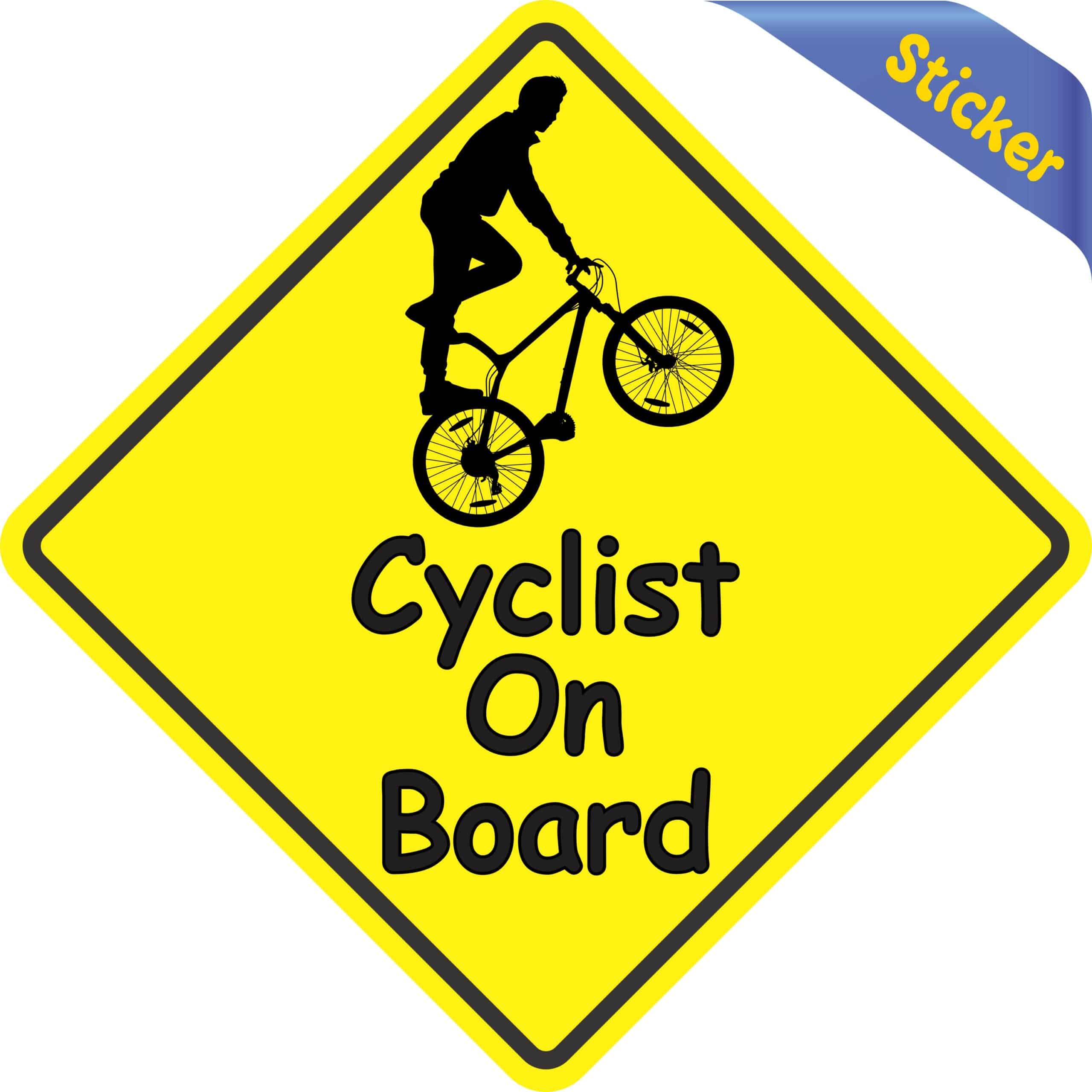 5in x 5in Male Cyclist On Board Magnet