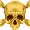 Gold Skull and Crossbones Sticker
