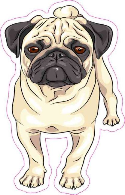 3in x 5in Pug Sticker Vinyl Cup Decal Car Bumper Stickers Dog Window ...