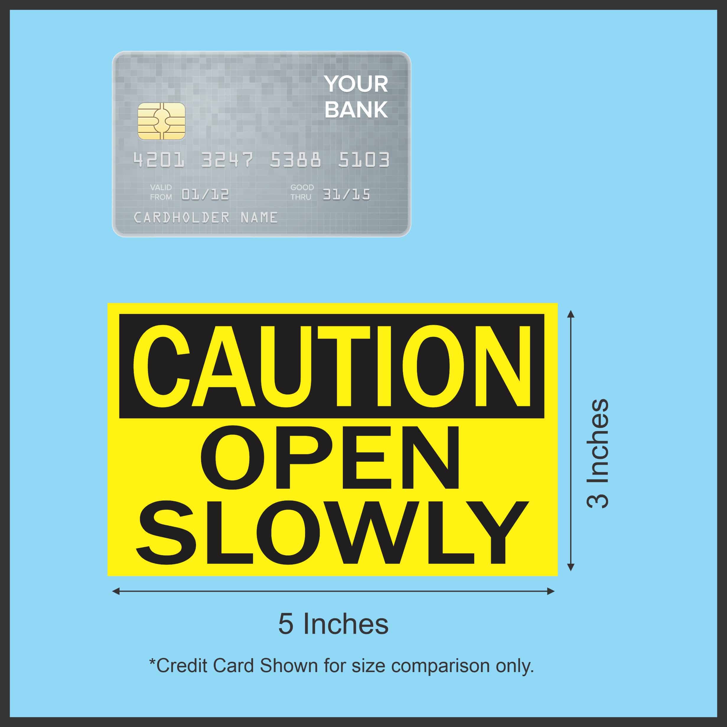5in x 3in Caution Open Slowly Sticker Vinyl Door Sign Business Decals - Image 4
