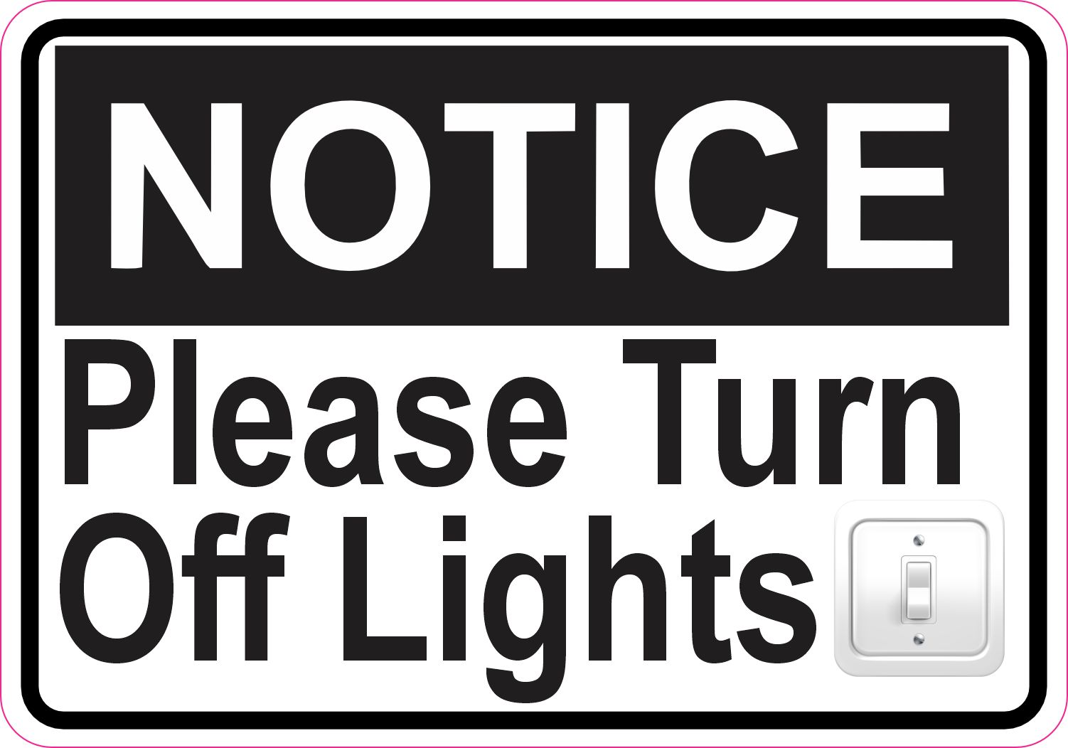 5in x 3.5in Please Turn Off Lights Magnet Vinyl Magnetic Door Sign