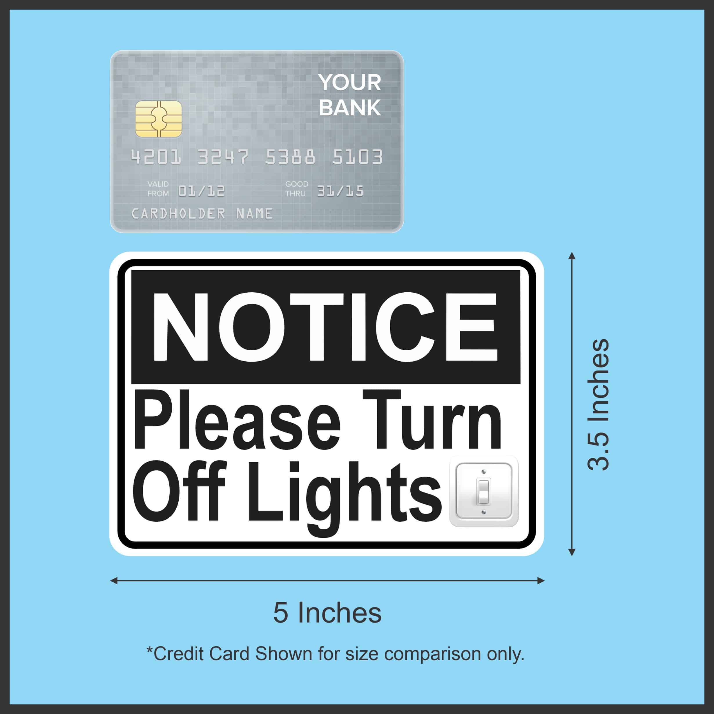 5inx3.5in Please Turn Off Lights Sticker Vinyl Door Sign Business Stickers - Image 5