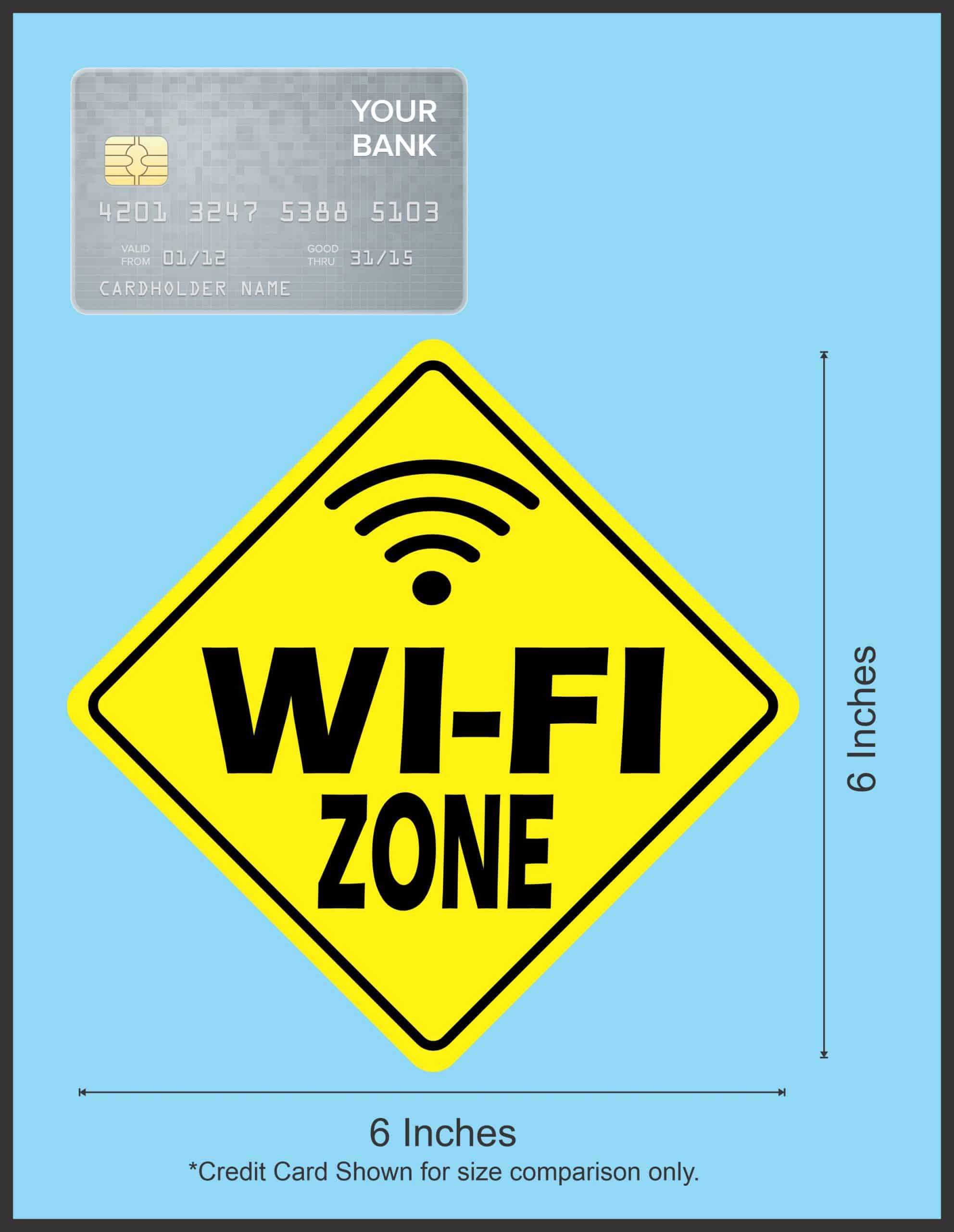 6in x 6in Wi-Fi Zone Sticker - Image 5