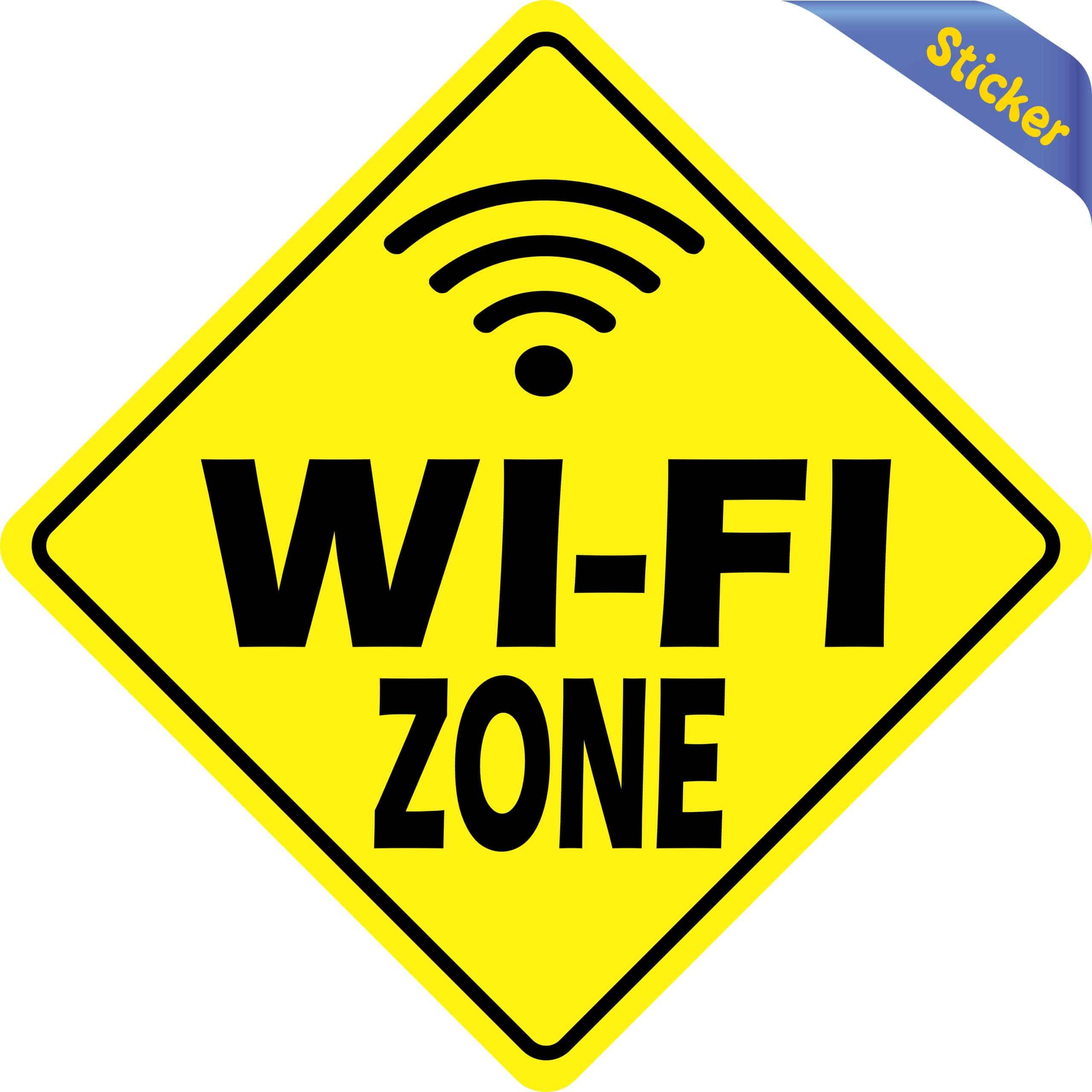 6in x 6in Wi-Fi Zone Sticker - Image 2