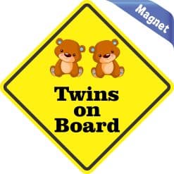 Alternative view of 4.5in x 4.5in Boy Twins On Board Magnet