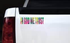 10in x 3in Floral In God We Trust Bumper Sticker Vinyl Vehicle Window Decal