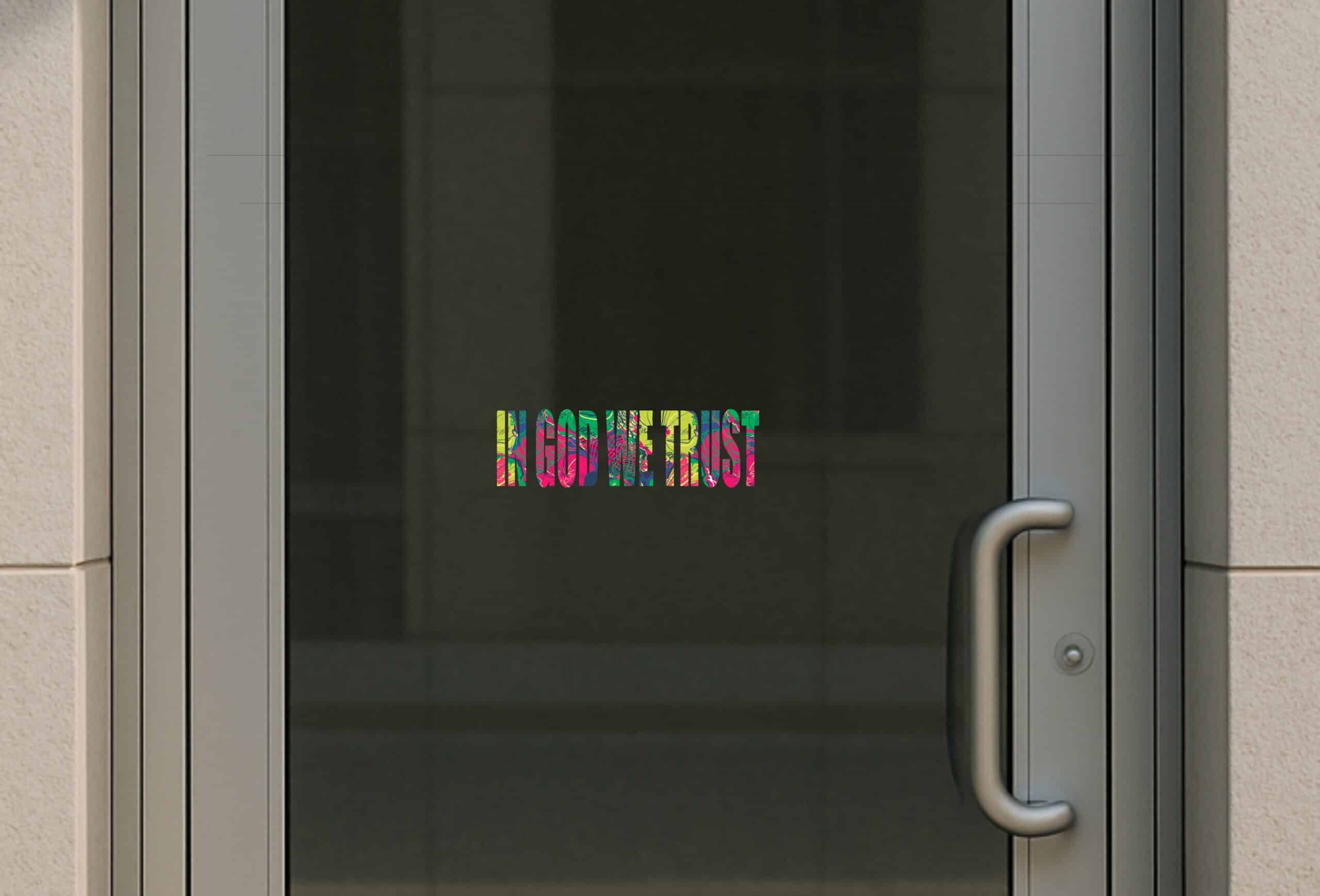 10in x 3in Floral In God We Trust Bumper Sticker Vinyl Vehicle Window Decal
