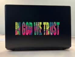 10in x 3in Floral In God We Trust Bumper Sticker Vinyl Vehicle Window Decal