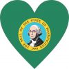 Washington Flag Heart Sticker
