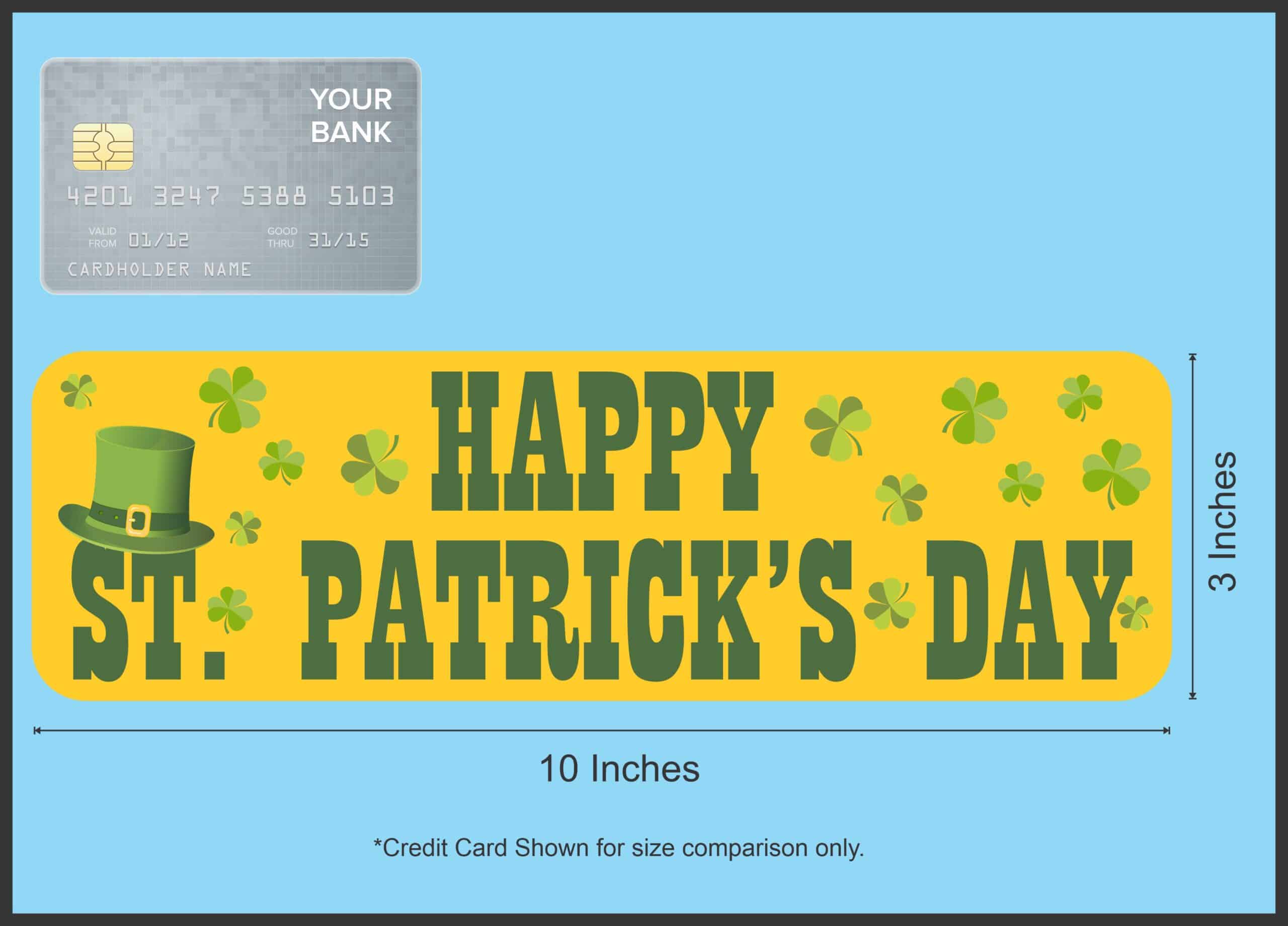 10in x 3in Happy St Patrick's Day Magnet Magnetic Holiday Bumper Magnets
