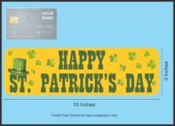 10in x 3in Happy St Patrick's Day Bumper Sticker Vinyl Holiday Car Decal