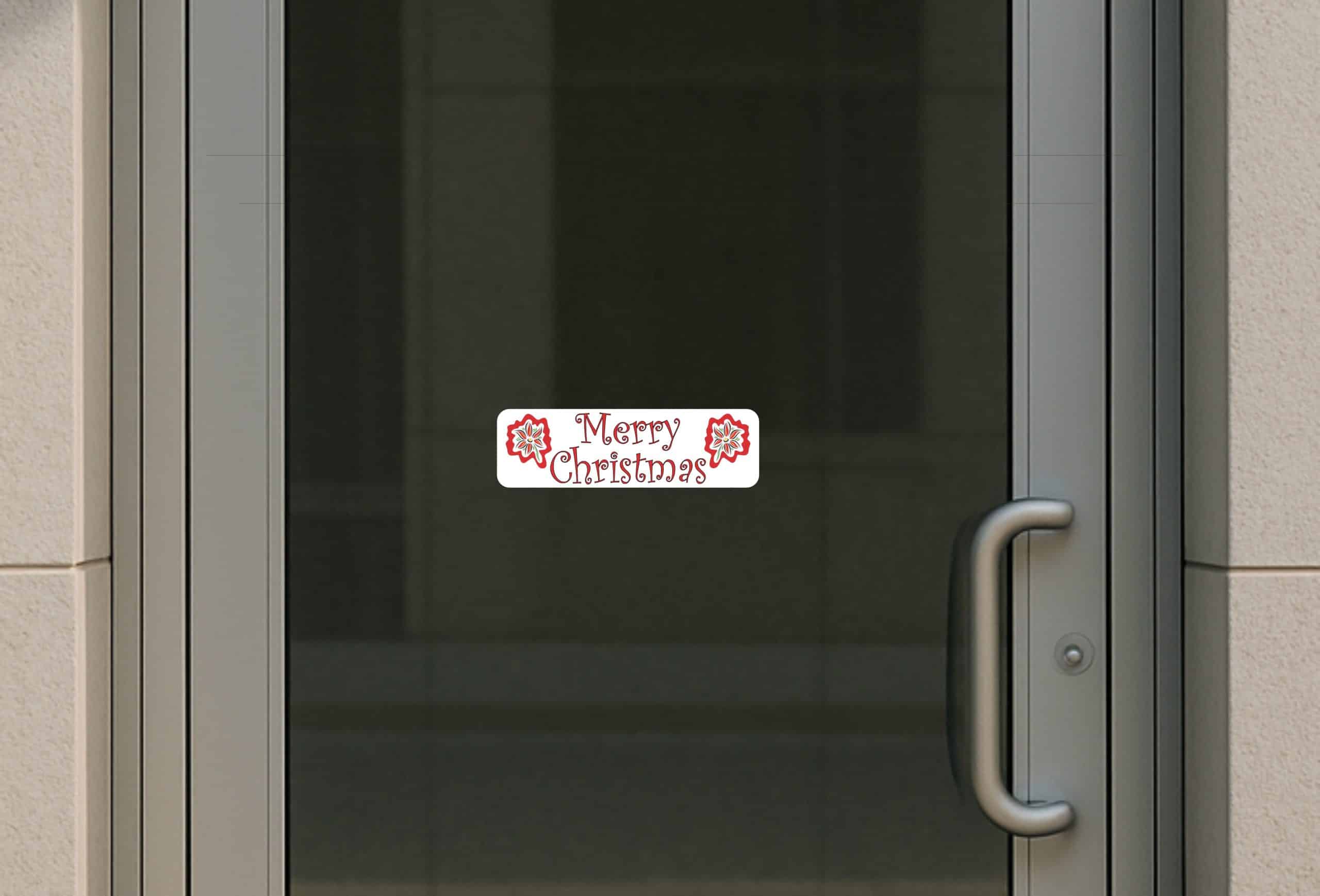 10in x 3in Poinsettia Merry Christmas Bumper Sticker Vinyl Holiday Decal - Image 5