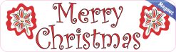 Alternative view of 10in x 3in Poinsettia Merry Christmas Magnet Magnetic Holiday  Magnets