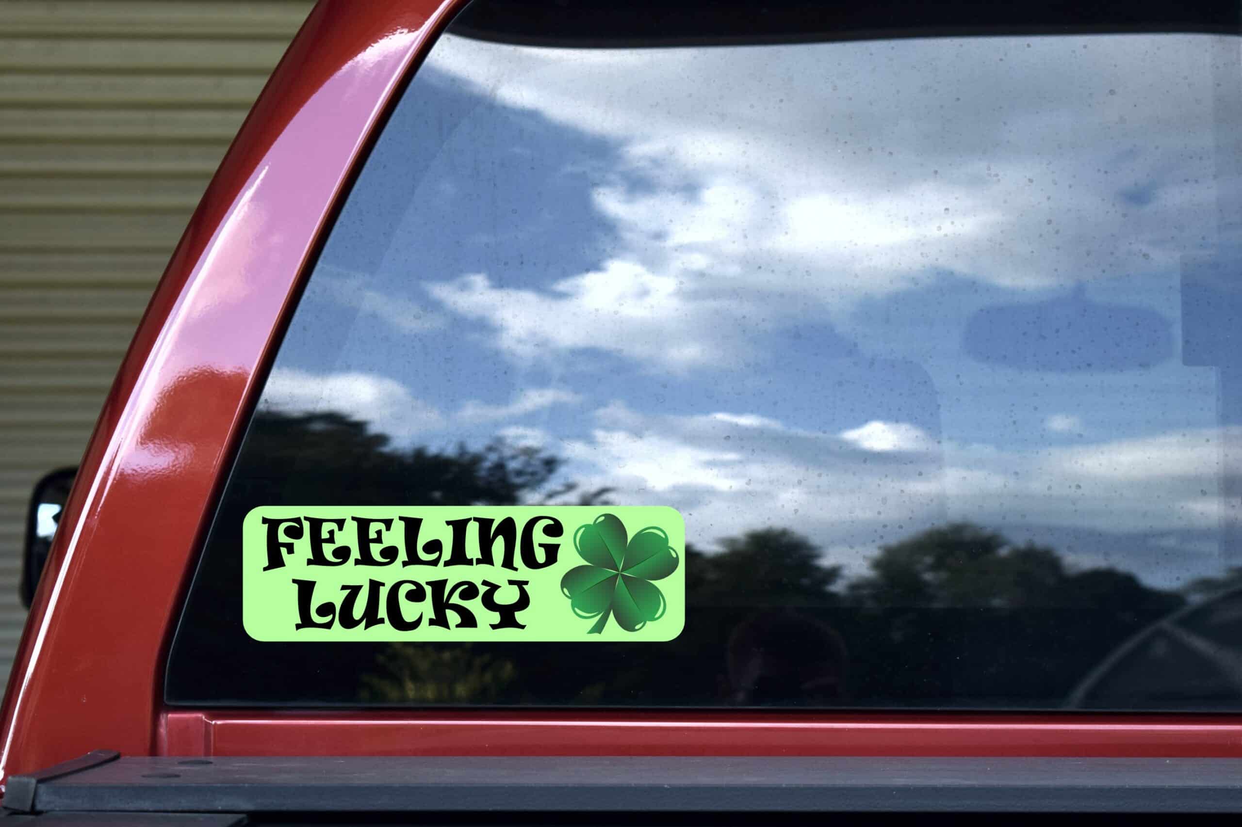 10in x 3in Feeling Lucky Bumper Sticker Vinyl St. Patrick's Day Stickers