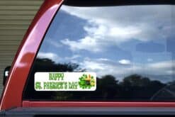 10in x 3in Irish Happy St. Patrick's Day Bumper Sticker Vinyl Holiday Decal