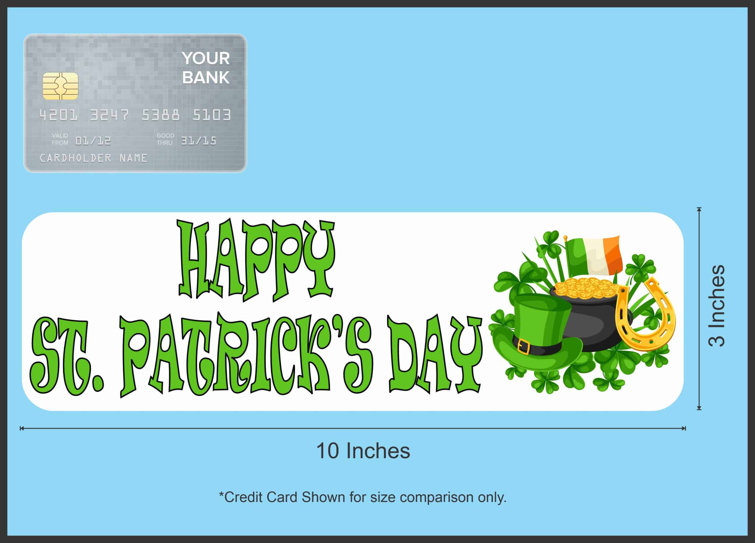 10in x 3in Irish Happy St. Patrick's Day Magnet Magnetic Holiday Magnets