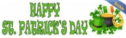 10in x 3in Irish Happy St. Patrick's Day Bumper Sticker Vinyl Holiday Decal