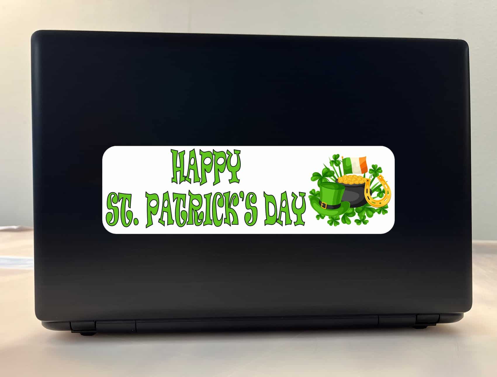 10in x 3in Irish Happy St. Patrick's Day Bumper Sticker Vinyl Holiday Decal