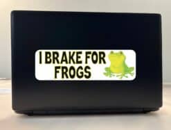 10in x 3in I Brake For Frogs Bumper Sticker Vinyl Funny Vehicle Stickers