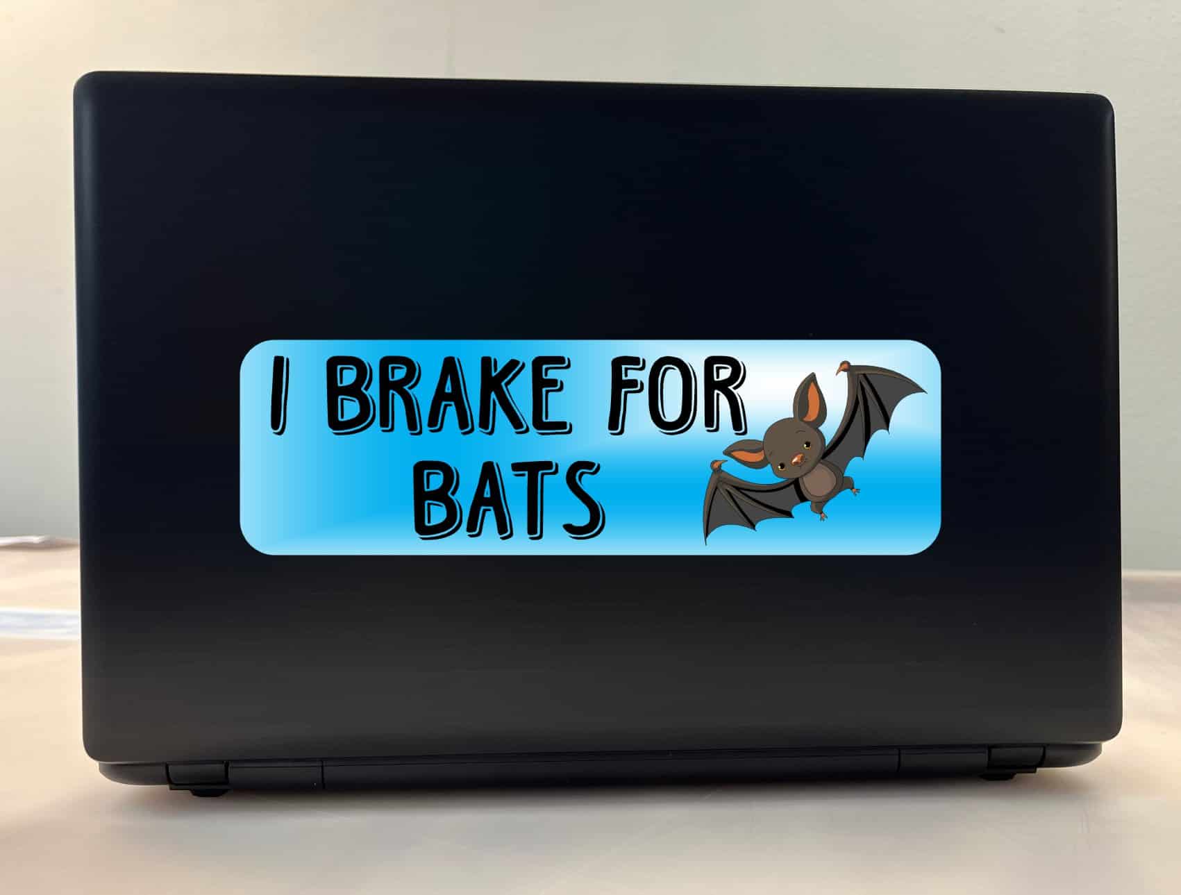 10in x 3in I Brake For Bats Bumper Sticker Vinyl Animal Vehicle Stickers