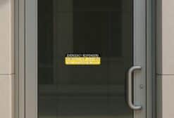 10in x 3in Service Dogs On Property Sticker Vinyl Emergency Sign Decal