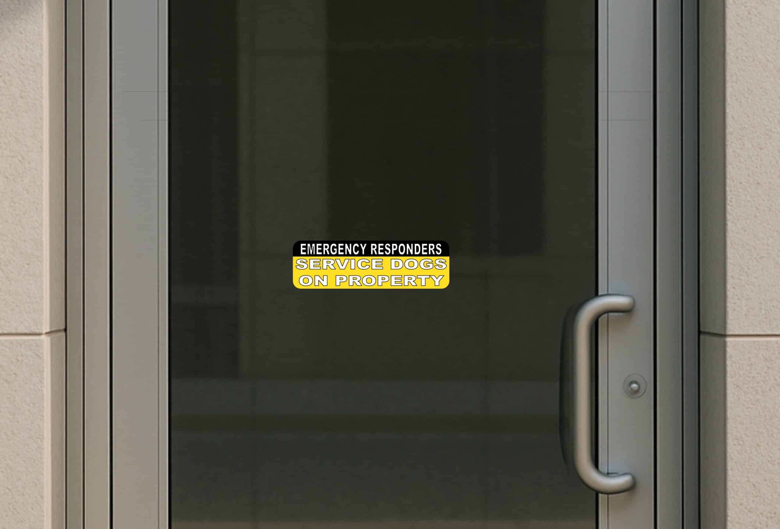 10in x 3in Service Dogs On Property Sticker Vinyl Emergency Sign Decal