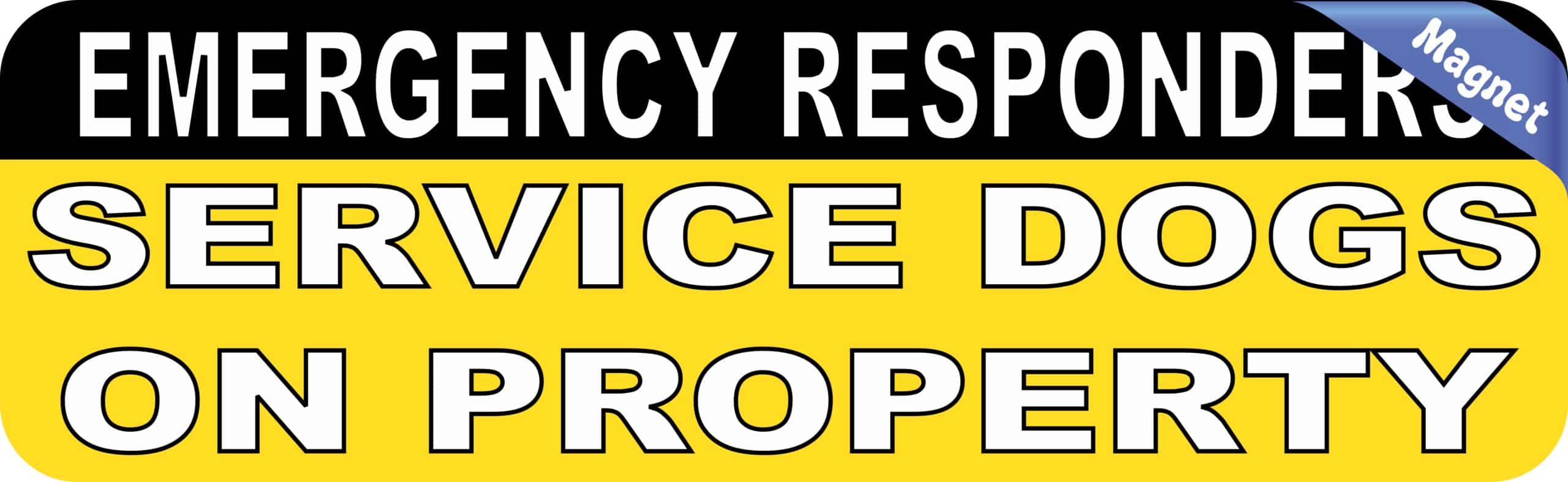 10in x 3in Service Dogs On Property Magnet Magnetic Sign Magnets