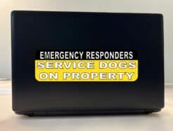 10in x 3in Service Dogs On Property Sticker Vinyl Emergency Sign Decal