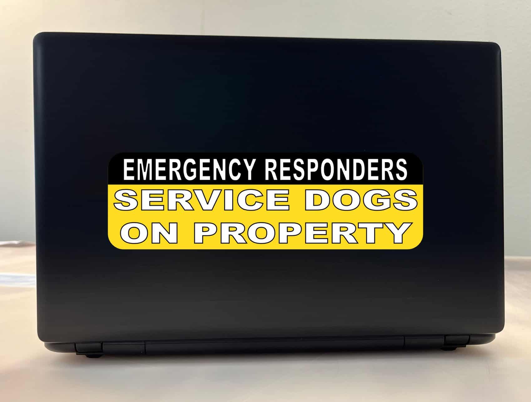 10in x 3in Service Dogs On Property Sticker Vinyl Emergency Sign Decal
