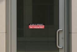 10in x 3in Service Dogs On Premises Sticker Vinyl Emergency Sign Decal