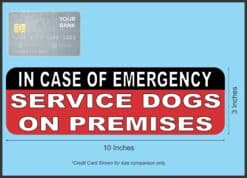 10in x 3in Service Dogs On Premises Magnet Magnetic Sign Magnets