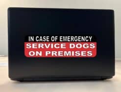 10in x 3in Service Dogs On Premises Sticker Vinyl Emergency Sign Decal