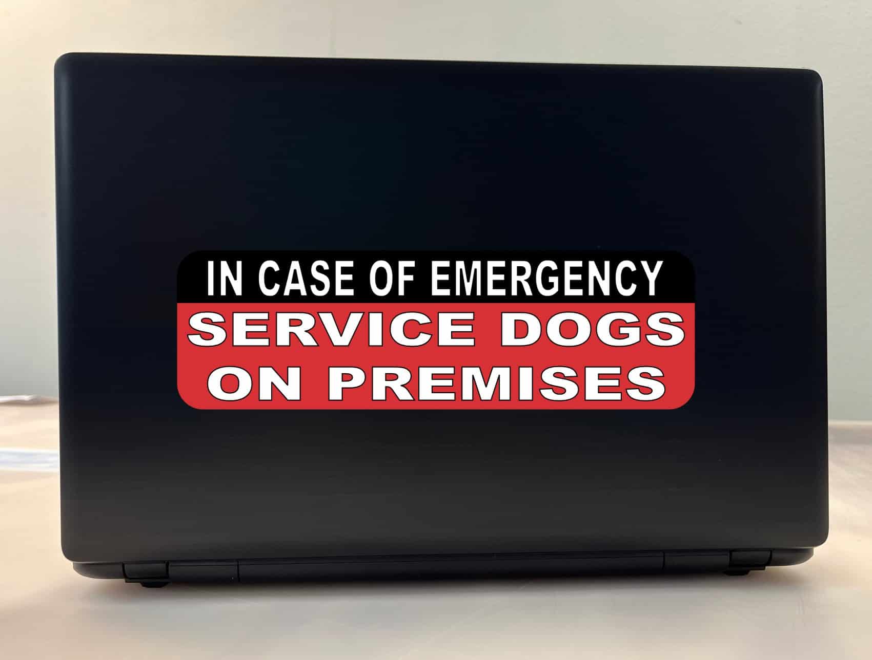 10in x 3in Service Dogs On Premises Sticker Vinyl Emergency Sign Decal