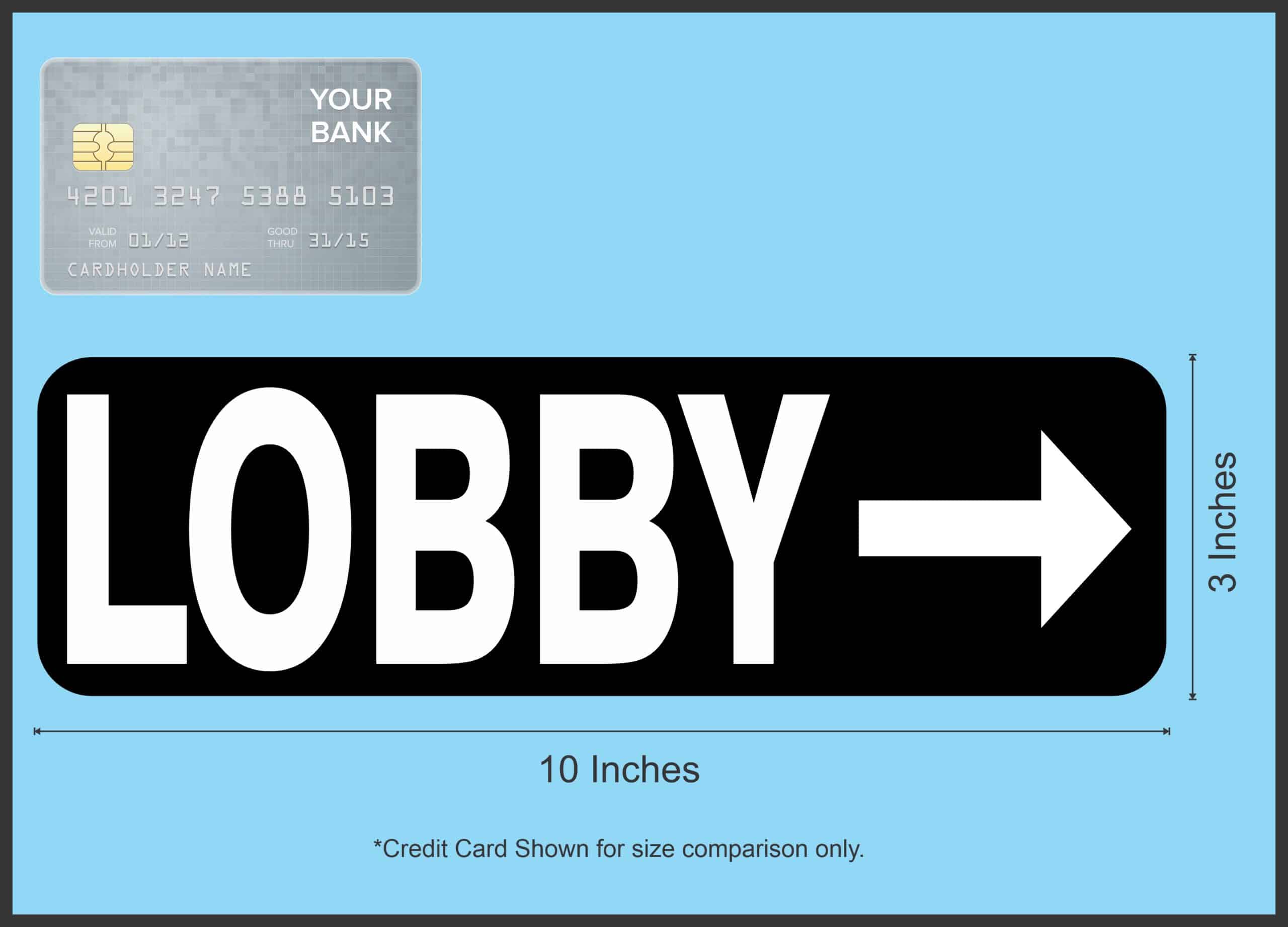 10in x 3in Lobby To The Right Magnet Business Sign Vinyl Hotel S - Image 3